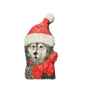 jon van zyle alaska santa dog husky christmas ornament